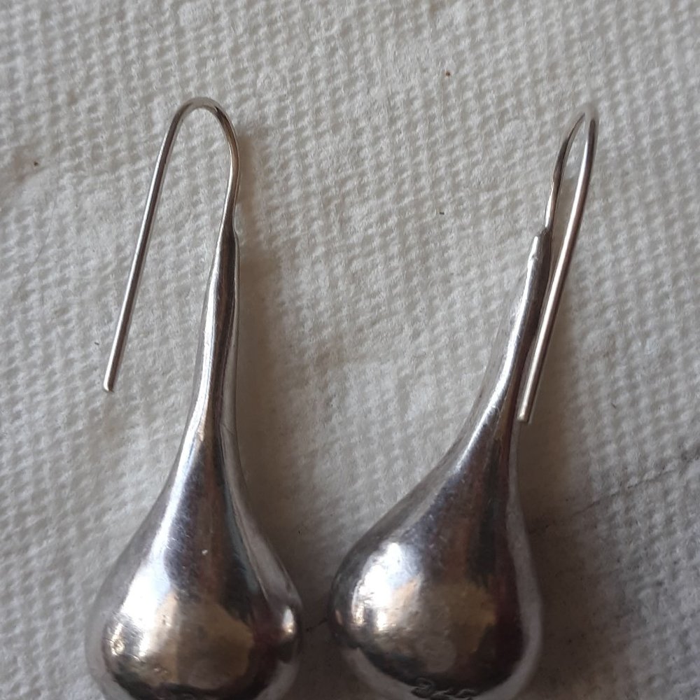 Sterling Silver Teardrop Earrings for Pierced Ears